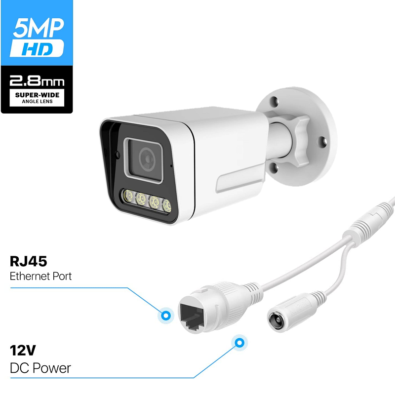 5MP/8MP IP67 ColorVu PoE Bullet Camera with IR, Audio & Mic | SC1057FC-A & SC1087FC-A