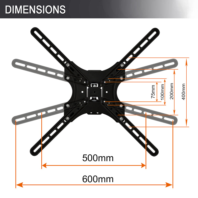 26” to 55” Tilt Wall Mount VESA TV/Monitor Bracket | Max Weight: 30KG | Model: TVB-C37