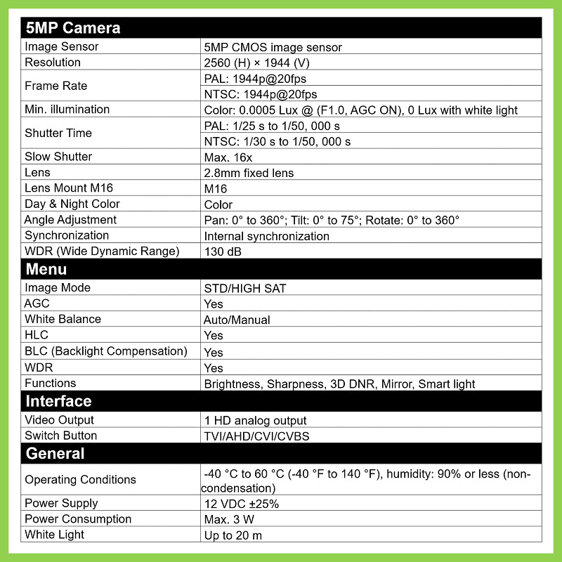 2MP/5MP/8MP Audio ColorVu 4-in-1 Turret Dome CCTV Camera (2.8mm)