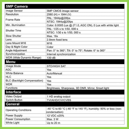2MP/5MP/8MP Audio ColorVu 4-in-1 Turret Dome CCTV Camera (2.8mm)