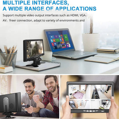 7" IPS LED Monitor (HDMI+VGA+RCA+Speaker+Remote) | DC9–36V | LED1007