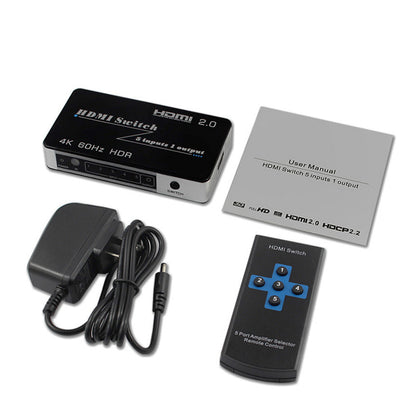 5x1 HDMI Switch 4K 1080P | 5-Port HDMI Switcher with Remote Control | HS51-4K