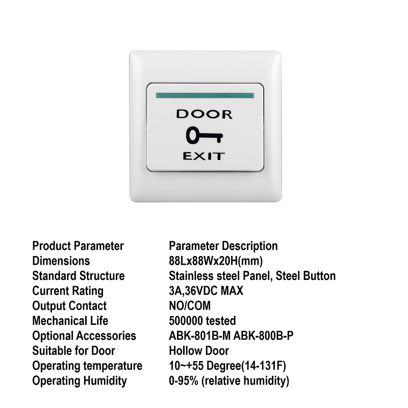 Door Access Full Set - 5A UPS Power Supply, 12V 7AH Battery, EM Lock, Breakglass, Exit Button & Brackets