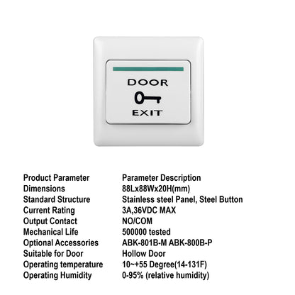 Door Access Full Set - 5A UPS Power Supply, 12V 7AH Battery, EM Lock, Breakglass, Exit Button & Brackets