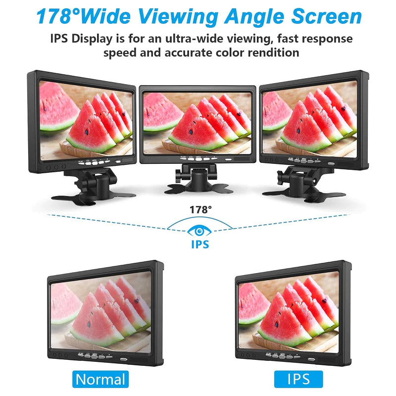 7" IPS LED Monitor (HDMI+VGA+RCA+Speaker+Remote) | DC9–36V | LED1007