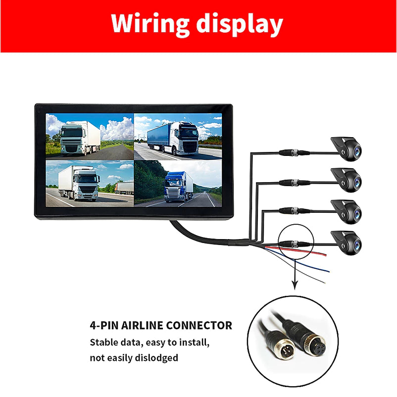 10.1''inch Touch Screen Monitor 4CH DVR Recorder 4Pcs Camera | MDVR1004R