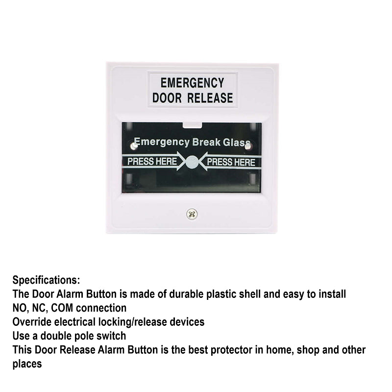Door Access Full Set - 5A UPS Power Supply, 12V 7AH Battery, EM Lock, Breakglass, Exit Button & Brackets
