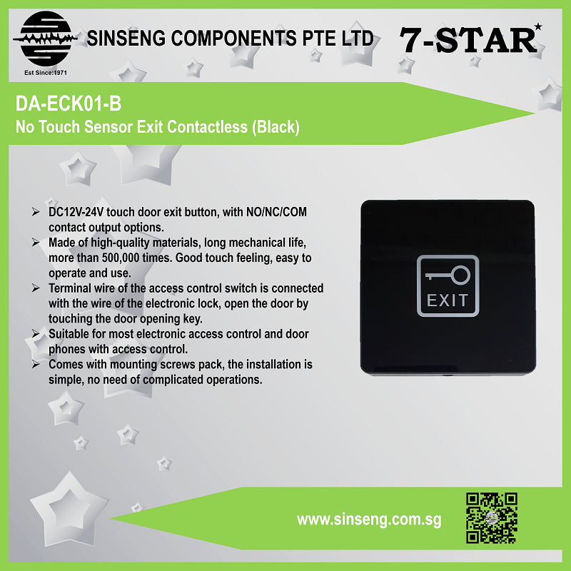 Exit Button for Door Access (Black) | DA-ECK01-B