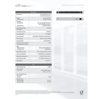 Ubiquiti Unifi 48-Port Switch | UBQ-USW-48-POE