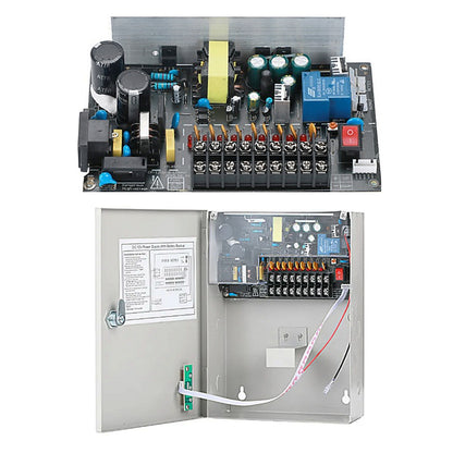 12V 9CH 15AMP CCTV Power Supply Box with UPS Backup | PS15A9W-B