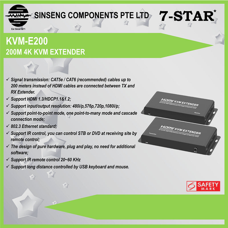 200M 4K KVM HDMI/USB Extender | KVM-E200