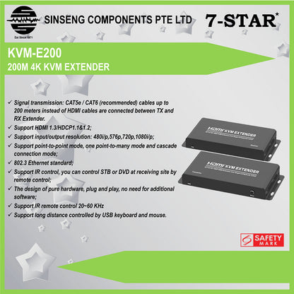 200M 4K KVM HDMI/USB Extender | KVM-E200