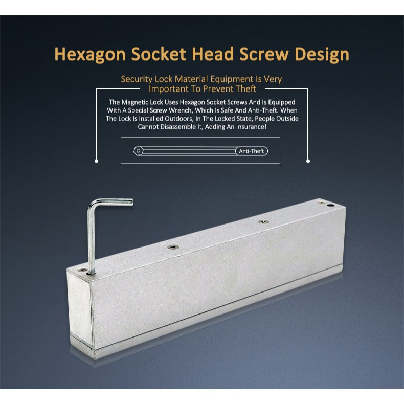 400lbs EM Magnetic Door Lock 12V Access Control (180KG) | 7SDA-EM400