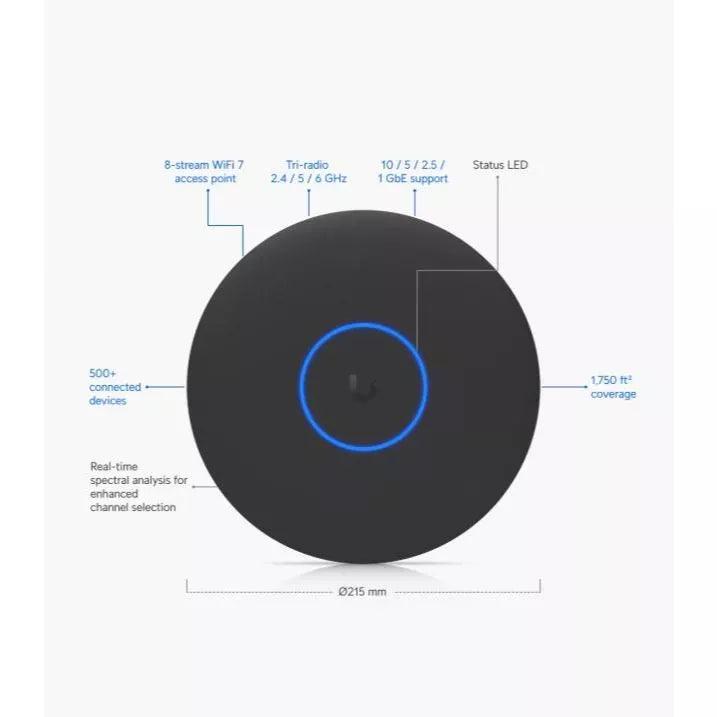 Unifi Black U7 Pro XGS Access Point | U7-PRO-XGS-B