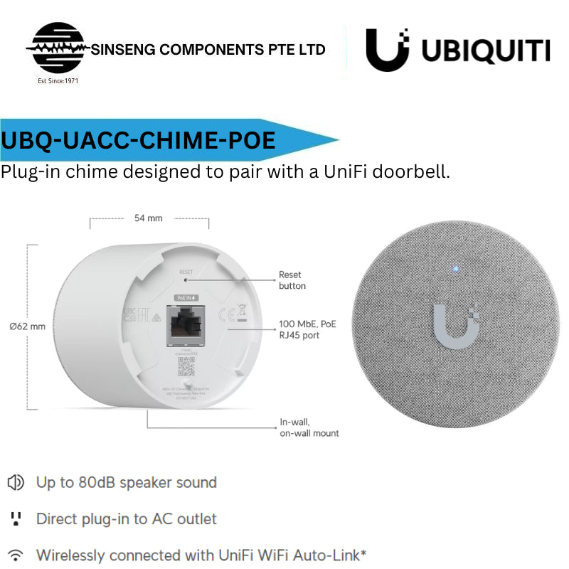 Ubiquiti Unifi PoE Smart Chime UACC-Chime-PoE