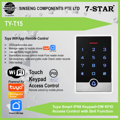Tuya IP68 Waterproof Door Access Terminal with Keypad & EM Card | TY-T15