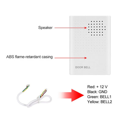 Biometric Door Access Control with 4-Line DC12V Wired Doorbell | DB04