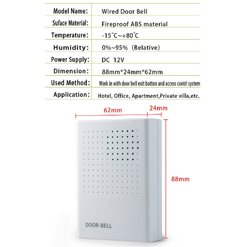 Biometric Door Access Control with 4-Line DC12V Wired Doorbell | DB04