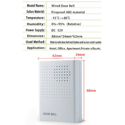 Biometric Door Access Control with 4-Line DC12V Wired Doorbell | DB04
