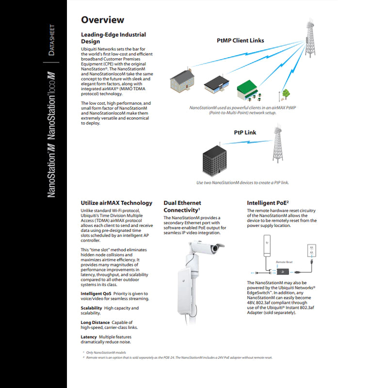Ubiquiti Unifi airMAX Nano Station M5 5GHz Outdoor Access Point | NSM5