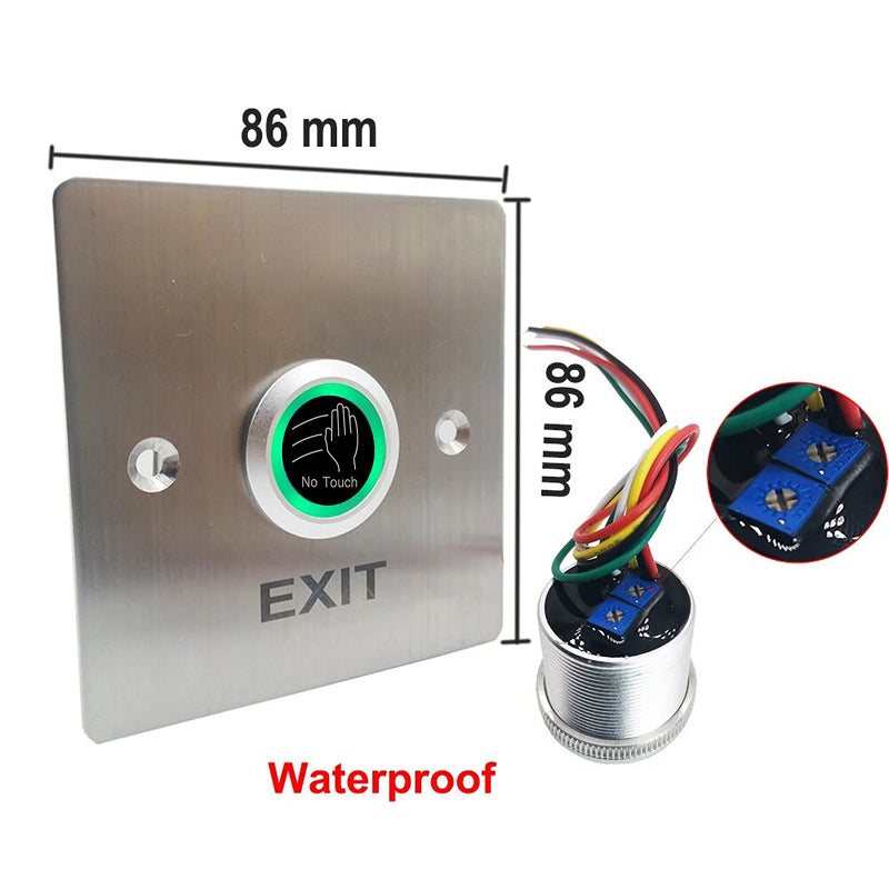 IP68 Waterproof Infrared No-Touch Exit Button with LED (12-24V) | DA-S1862