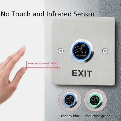 IP68 Waterproof Infrared No-Touch Exit Button with LED (12-24V) | DA-S1862