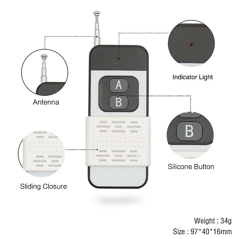 Biometric Wireless Door Remote x3 + Receiver | DA-WRC-3