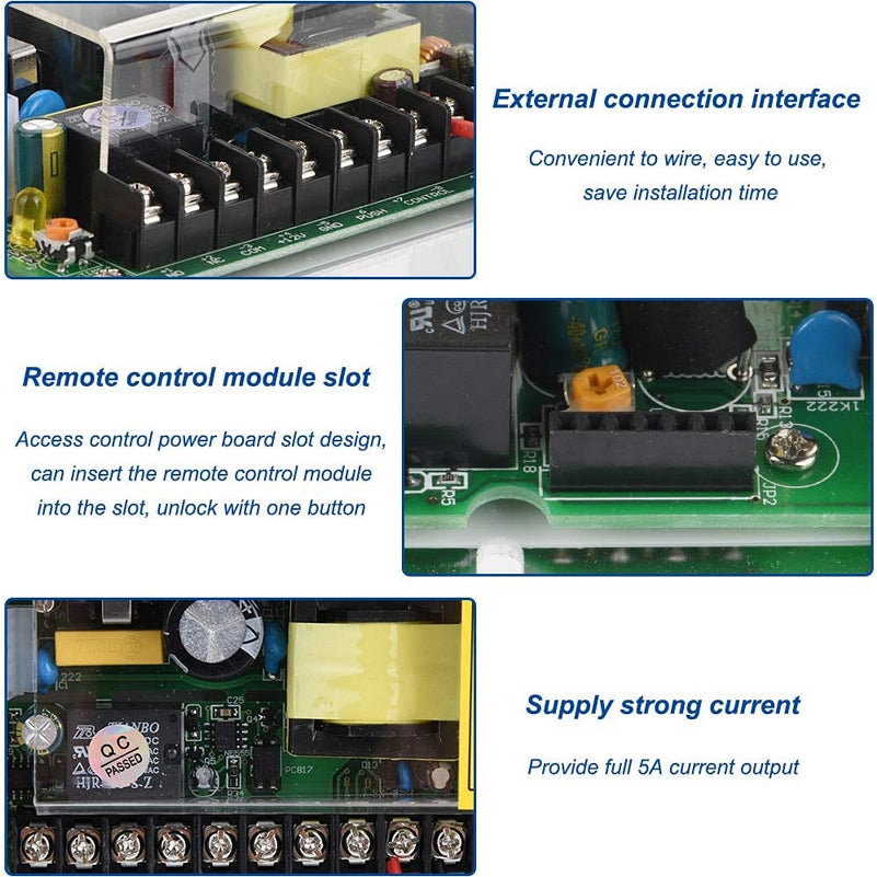 DC12V/5A Door Access PSU with Battery Charging Indicator & Relay | PS-C12V5A