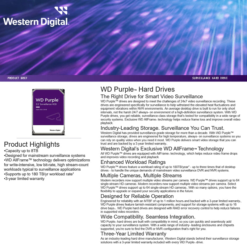 WD Purple Surveillance Hard Disk Local Drive