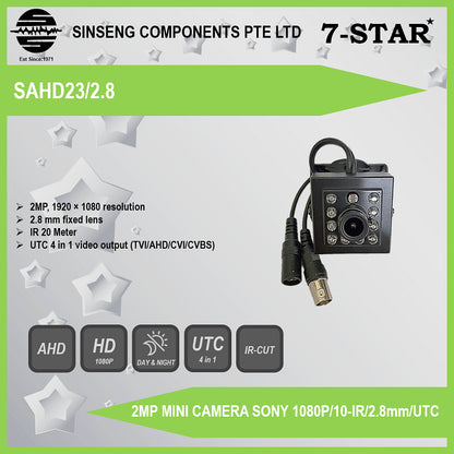 1080P Mini Pinhole CCTV Camera with Sony322+2441H 2.8mm Lens | SAHD23/2.8