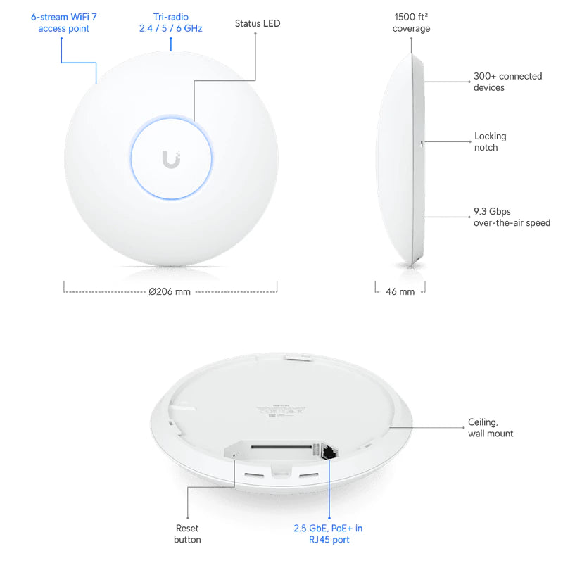 UbiQuiti U7 PRO UniFi WiFi 7 Access Point