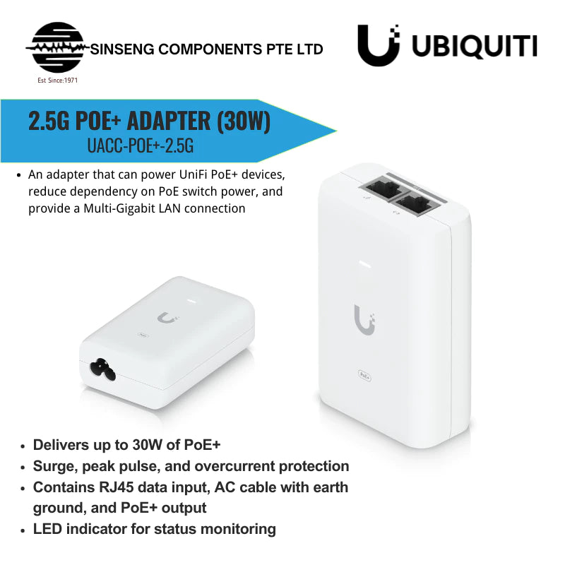 2.5G PoE+ Adapter (30W) UACC-PoE+-2.5G