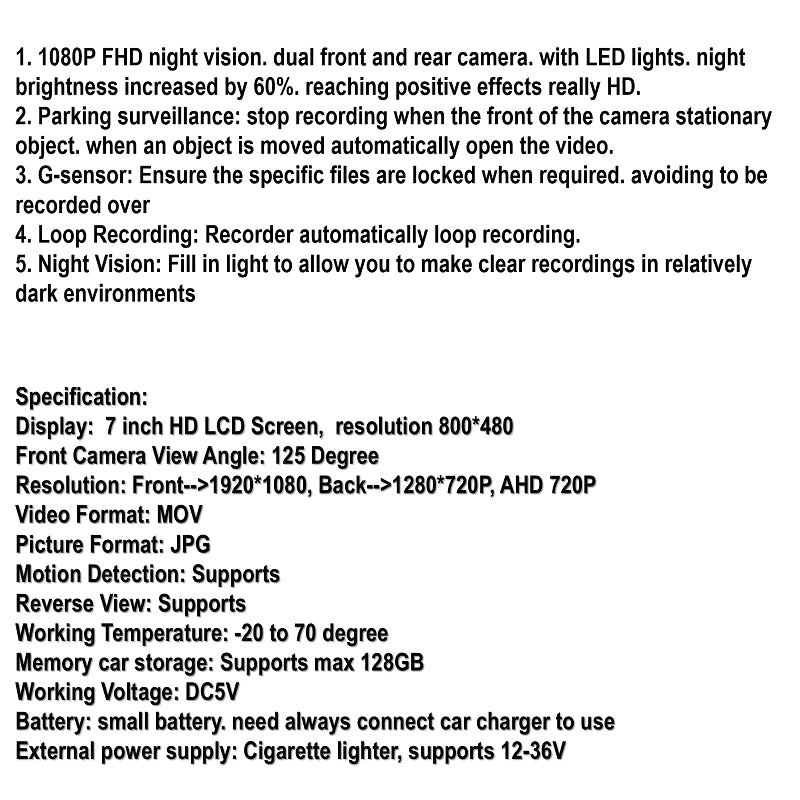Full HD 1080P Dual Camera with Vehicle DVR | MDVR722R