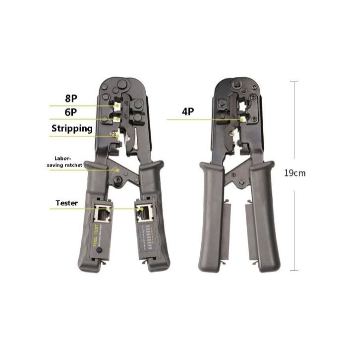 2-in-1 Crimping & Testing Tool for RJ45 CAT5/6/7/8 with LED | CT-HT-N5684CR