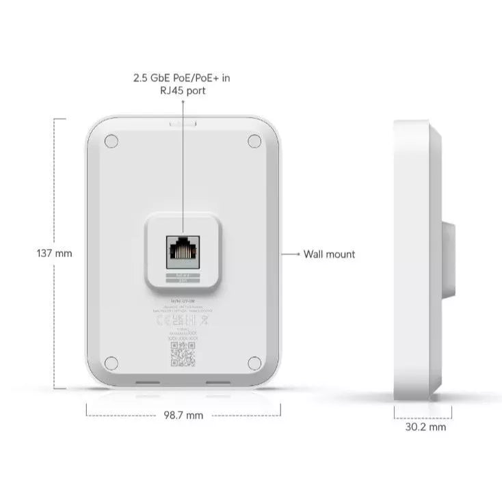 UniFi U7 In-Wall U7-IW WiFi 7 AP with 2.5 GbE PoE Switch | UBQ-U7-IW