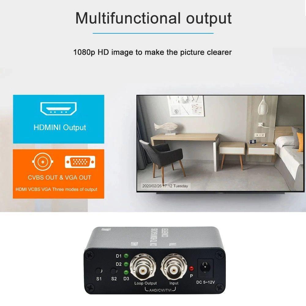 4K AHD/TVI/CVI to HDMI/VGA/AV Converter with Safety Mark | AD001AHD-2