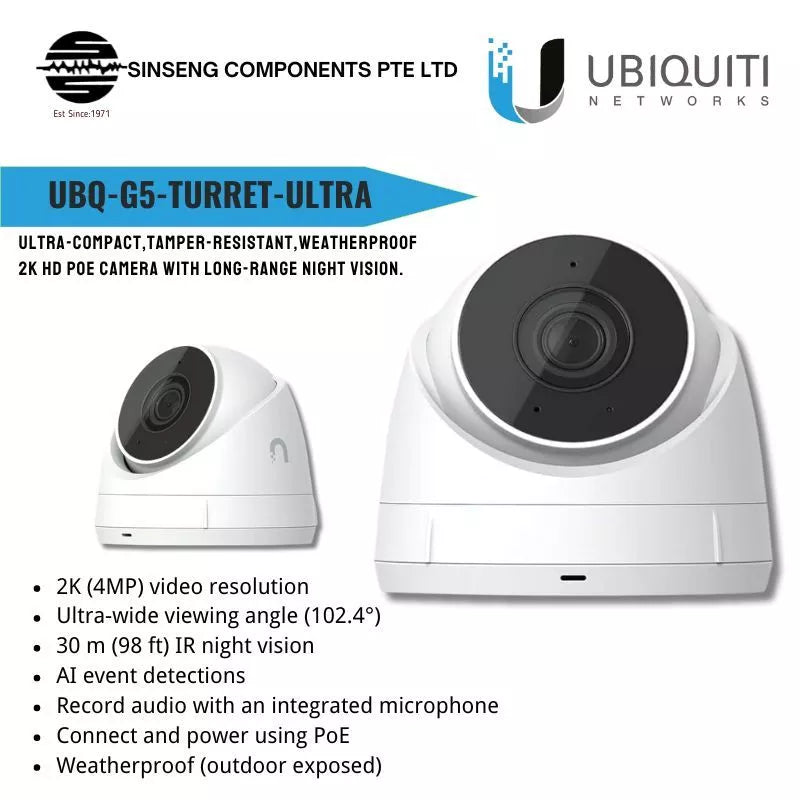 Ubiquiti Unifi G5 Turret Ultra 2K HD PoE IR night vision Ultra-wide viewing angle IP Camera