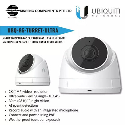 Ubiquiti Unifi G5 Turret Ultra 2K HD PoE IR night vision Ultra-wide viewing angle IP Camera