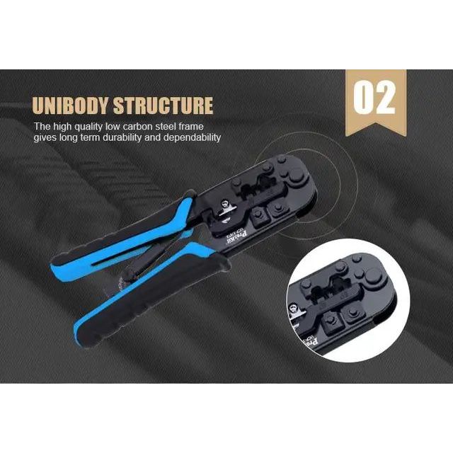 3-in-1 Crimping Tool for 4P/6P/8P Telecom Connections | CT-UCP-376TX