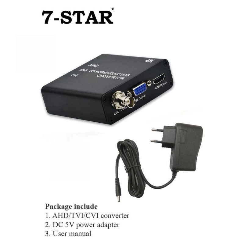 4K AHD/TVI/CVI to HDMI/VGA/AV Converter with Safety Mark | AD001AHD-2