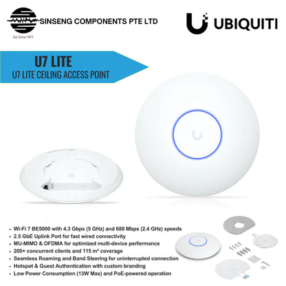 Ubiquiti U7-Lite U7 Lite Wi-Fi 7 BE5000 Ceiling Access Point
