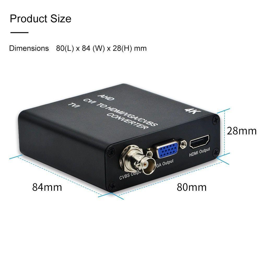 4K AHD/TVI/CVI to HDMI/VGA/AV Converter with Safety Mark | AD001AHD-2
