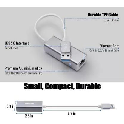 USB 3.0 to Gigabit RJ45 Ethernet Adapter 1000Mbps for MacBook/PC | CB-UBL