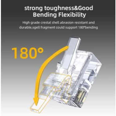 100PCS CAT5E/CAT6 RJ45 Gold-plated Connectors | RJ45-15U