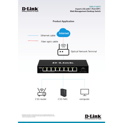 D-LINK 8-Port 2.5G Ethernet Switch with 10G Uplink Port | DL-DMS-F109TS