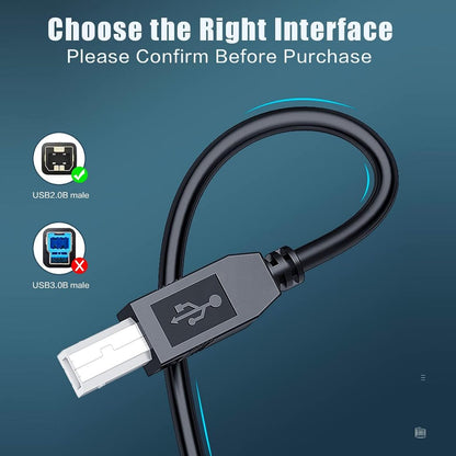 USB 2.0 Male A to B Cable for Keyboard, Mice, Scanners, Printers | CB-UBA2501