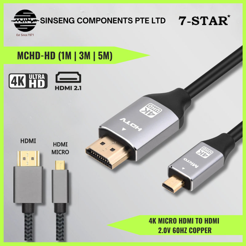 Micro HDMI to HDMI V2.0 4K60Hz 1080P 3D Cable | CB-MCHD-HD