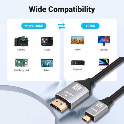 Micro HDMI to HDMI V2.0 4K60Hz 1080P 3D Cable | CB-MCHD-HD