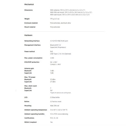UniFi SuperLink UP-SuperLink Long-Range Wireless Gateway for Protect Sensors