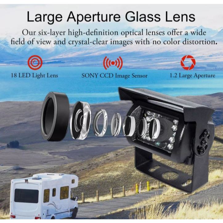 Full-HD 1080P Reverse IR Camera, IP67, 4 Pin Aviation, Wide Angle 2.8mm | SAH73